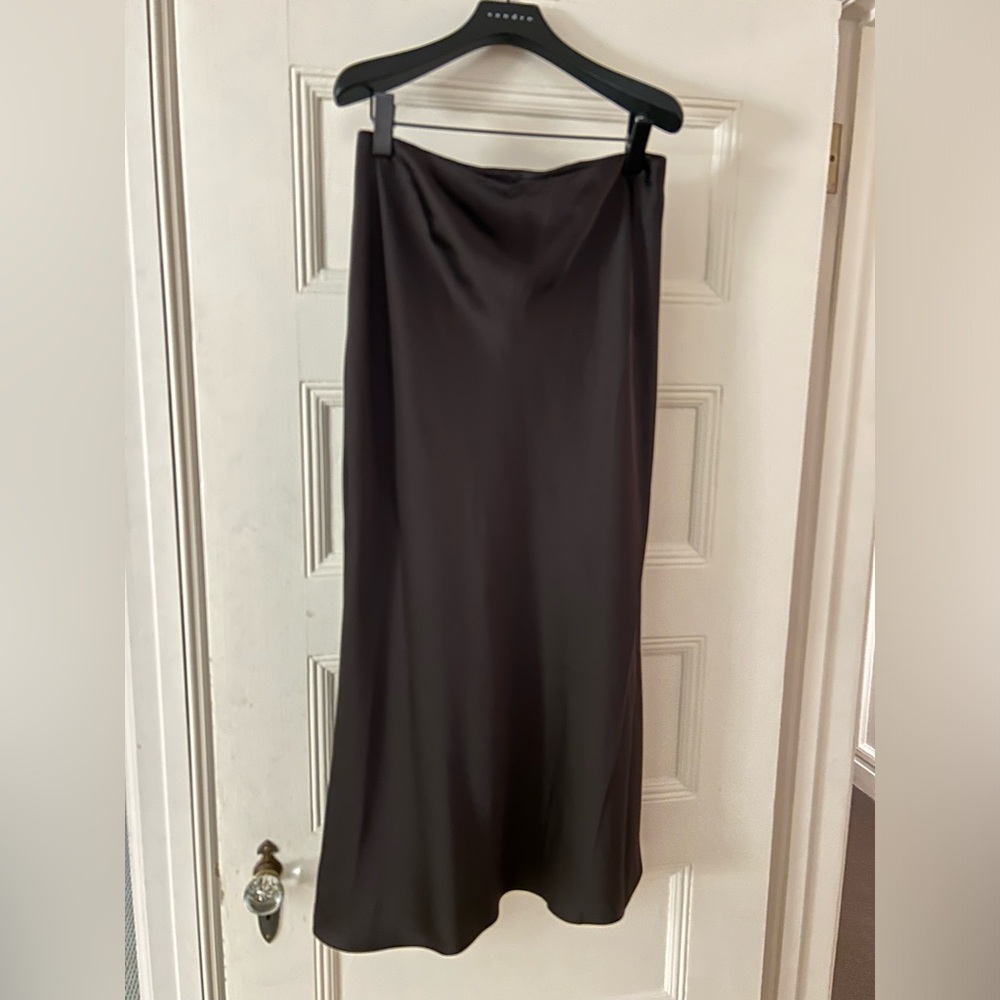 Norma Kamali Obie Satin Slip Skirt
